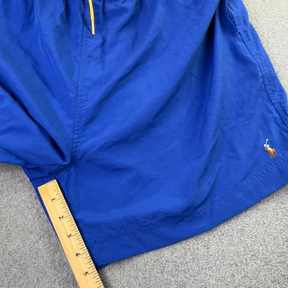 Vtg Polo‎ Ralph Lauren Swim Trunks Men's XXL Blue Yellow Flesh Pony Mesh Lined